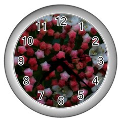 Floral Stars Wall Clock (silver) by okhismakingart