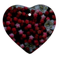 Floral Stars Heart Ornament (two Sides)