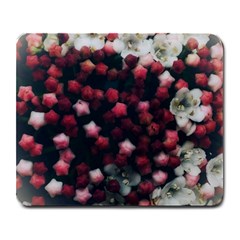 Floral Stars -dark Red Large Mousepads