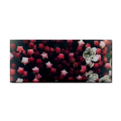 Floral Stars -dark Red Hand Towel