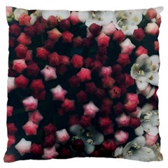 Floral Stars -dark Red Large Cushion Case (one Side) by okhismakingart