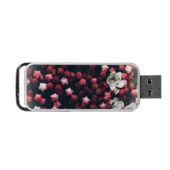Floral Stars -dark Red Portable Usb Flash (two Sides)