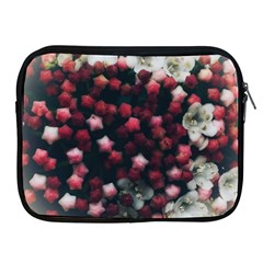 Floral Stars -dark Red Apple Ipad 2/3/4 Zipper Cases