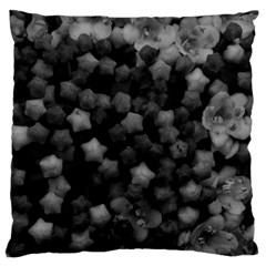 Floral Stars -black And White Large Flano Cushion Case (two Sides) by okhismakingart