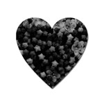 Floral Stars -Black and White, High Contrast Heart Magnet Front