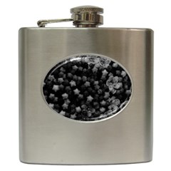 Floral Stars -black And White, High Contrast Hip Flask (6 Oz)