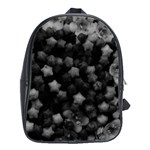 Floral Stars -Black and White, High Contrast School Bag (Large) Front