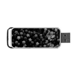 Floral Stars -black And White, High Contrast Portable Usb Flash (one Side) by okhismakingart