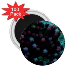 Floral Stars -blue 2 25  Magnets (100 Pack)  by okhismakingart