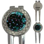 Floral Stars -Blue 3-in-1 Golf Divots Front