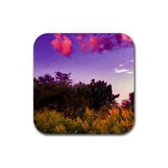 Purple Afternoon Rubber Coaster (square) 