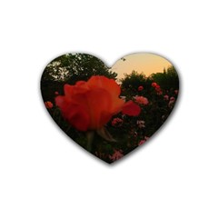 Rose Landscape Rubber Coaster (Heart) 