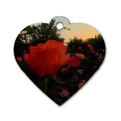 Rose Landscape Dog Tag Heart (two Sides) by okhismakingart