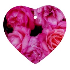 Pink Roses Ornament (heart) by okhismakingart