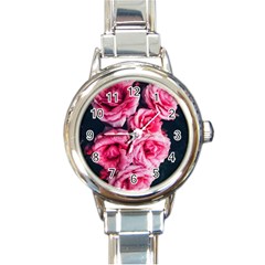 Pink Roses Ii Round Italian Charm Watch by okhismakingart