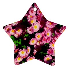 Pink Flower Bushes Ornament (star) by okhismakingart