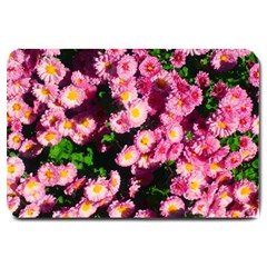 Pink Flower Bushes Large Doormat  by okhismakingart