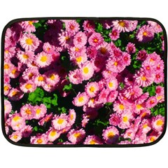 Pink Flower Bushes Double Sided Fleece Blanket (mini)  by okhismakingart