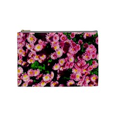 Pink Flower Bushes Cosmetic Bag (medium) by okhismakingart
