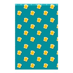 Toast With Cheese Pattern Turquoise Green Background Retro Funny Food Shower Curtain 48  X 72  (small)  by genx