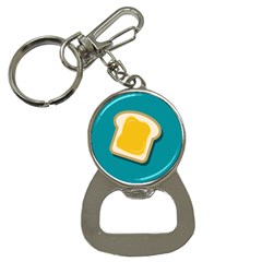 Toast With Cheese Pattern Turquoise Green Background Retro Funny Food Bottle Opener Key Chains by genx