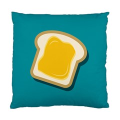 Toast With Cheese Pattern Turquoise Green Background Retro Funny Food Standard Cushion Case (one Side) by genx