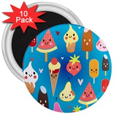 Cute Food Characters Clipart             3  Magnet (10 Pack) by LalyLauraFLM