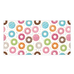 Donut Pattern With Funny Candies Satin Shawl by genx