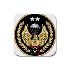 Iranian Army Parachutist Freefall Master 2nd Class Badge Rubber Coaster (square)  by abbeyz71