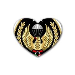 Iranian Army Parachutist Freefall Master 2nd Class Badge Rubber Coaster (heart)  by abbeyz71