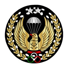 Iranian Army Parachutist Freefall Master 2nd Class Badge Round Filigree Ornament (two Sides) by abbeyz71