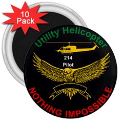 Iranian Army Aviation Bell 214 Helicopter Pilot Chest Badge 3  Magnets (10 Pack)  by abbeyz71