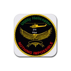 Iranian Army Aviation Bell 214 Helicopter Pilot Chest Badge Rubber Coaster (square)  by abbeyz71