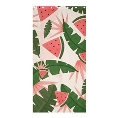 Tropical Watermelon Leaves Pink And Green Jungle Leaves Retro Hawaiian Style Shower Curtain 36  X 72  (stall)  by genx