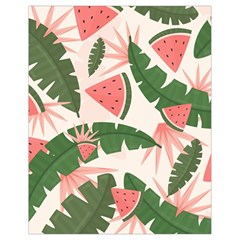 Tropical Watermelon Leaves Pink And Green Jungle Leaves Retro Hawaiian Style Drawstring Bag (small) by genx