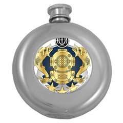 Iranian Navy Special Diver First Class Badge Round Hip Flask (5 Oz) by abbeyz71