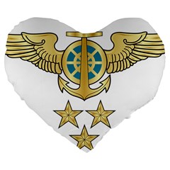 Iranian Navy Aviation Pilot Badge 1st Class Large 19  Premium Flano Heart Shape Cushions by abbeyz71