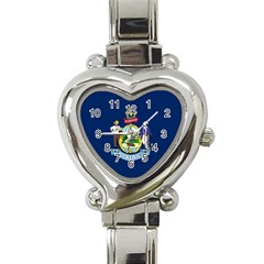 Flag Of Maine Heart Italian Charm Watch by abbeyz71