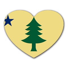 Flag Of Maine, 1901-1909 Heart Mousepads by abbeyz71