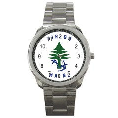 Maine Merchant & Marine Flag Sport Metal Watch by abbeyz71