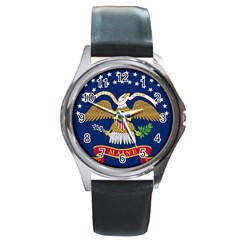 Flag Of The 20th Maine Volunteer Infantry Regiment Round Metal Watch by abbeyz71