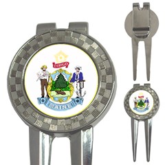 Great Seal Of The State Of Maine 3-in-1 Golf Divots by abbeyz71