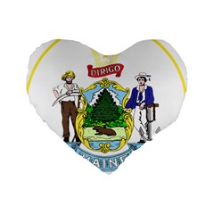 Great Seal Of The State Of Maine Standard 16  Premium Flano Heart Shape Cushions by abbeyz71