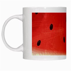 Juicy Paint Texture Watermelon Red And Green Watercolor White Mugs by genx