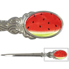 Juicy Paint Texture Watermelon Red And Green Watercolor Letter Opener by genx