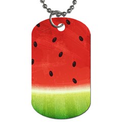 Juicy Paint Texture Watermelon Red And Green Watercolor Dog Tag (one Side) by genx