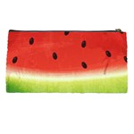 Juicy Paint texture Watermelon red and green watercolor Pencil Cases Back