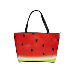 Juicy Paint Texture Watermelon Red And Green Watercolor Classic Shoulder Handbag by genx