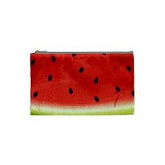 Juicy Paint Texture Watermelon Red And Green Watercolor Cosmetic Bag (small) by genx