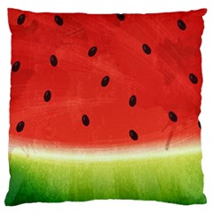 Juicy Paint Texture Watermelon Red And Green Watercolor Standard Flano Cushion Case (two Sides) by genx